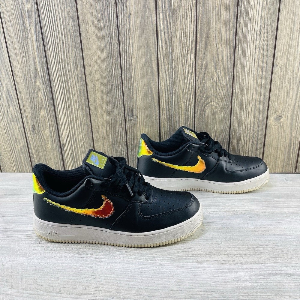 Nike Air Force 1 Low '07 LV8 Mens Size 10.5 Black White Athletic Shoes Sneakers